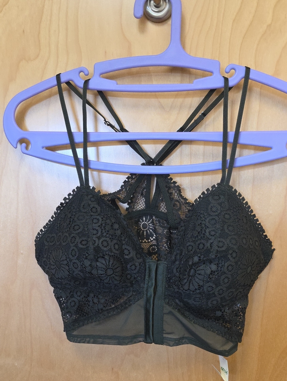 Green Lace Bralette with Strappy Back